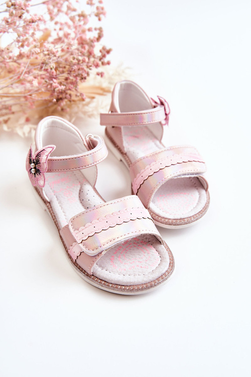 Detské sandále s ružovým motýľom Nicoll
