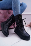 Dámske snehové topánky izolované kožušinou Black cti