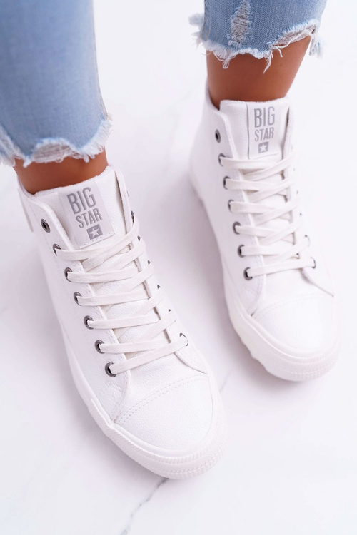 Dámské Tenisky Big Star Vysoké zateplené bílé EE274111