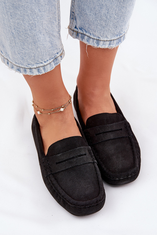 Dámské semišové mokasíny Big Star RR274948 Černé