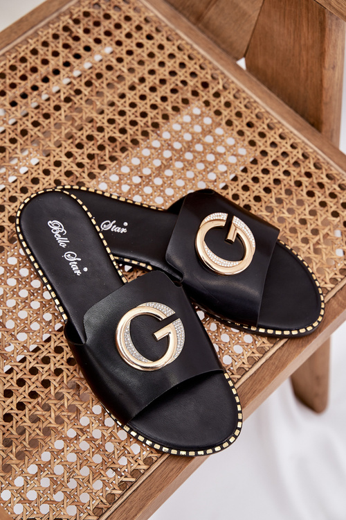 Eko Kožené Ploché Sandále Dámske S Dekoratívnym Detailom Čierne Frelie