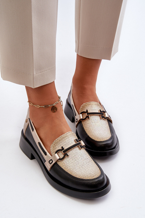 Kožené mokasíny polobotky dámské Maciejka 06493-01 Černé