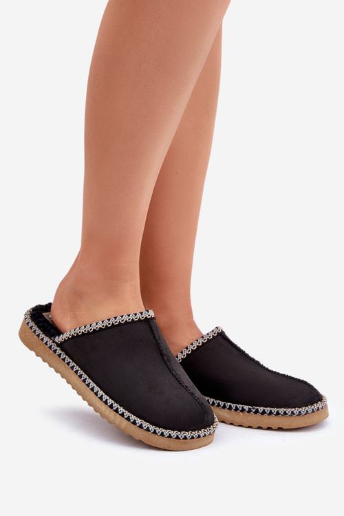 Domáca Obuv Papuče S Vyšívaním Dámske Inblu Čierne EY000028