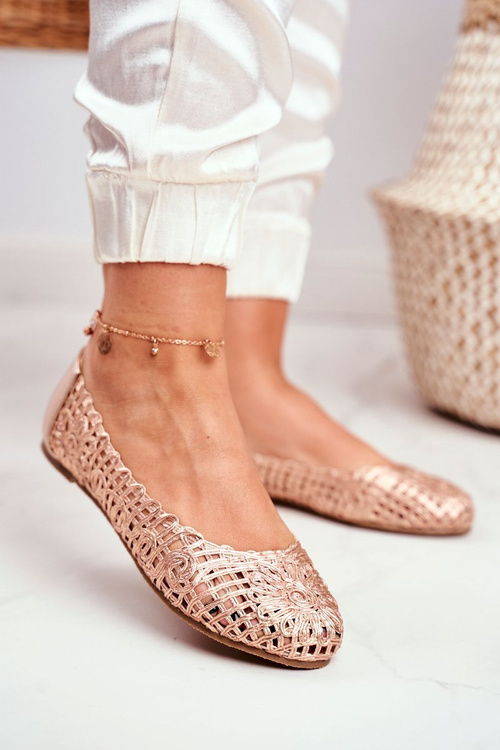 Lu Boo Dámské Baleríny ŠampańskÉ Prolamované Pletené Carry