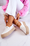 Dámske espadrilles na krížových džínsoch JJ2R4013C Biela platforma