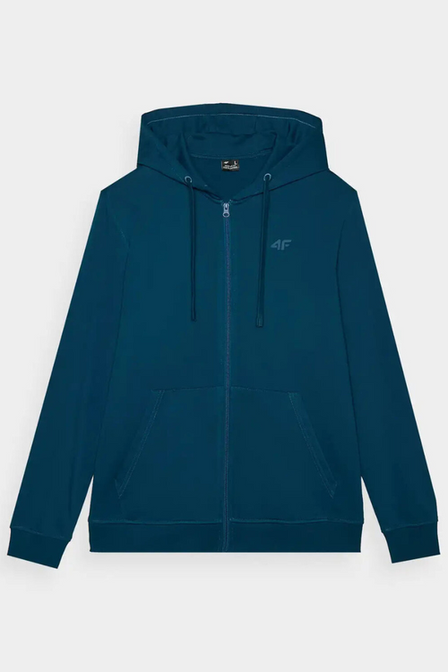 Pánská Mikina S Kapucí Rozepínací 4F Tyrkysová 4FWAW24TSWSM1256-46S
