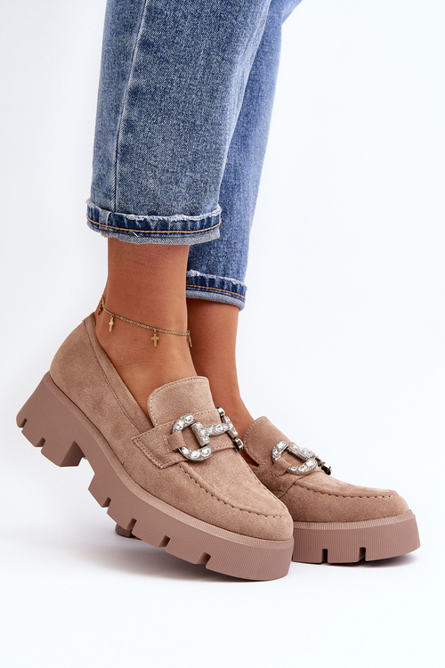 Dámské mokasíny s ozdobou béžové Ellise