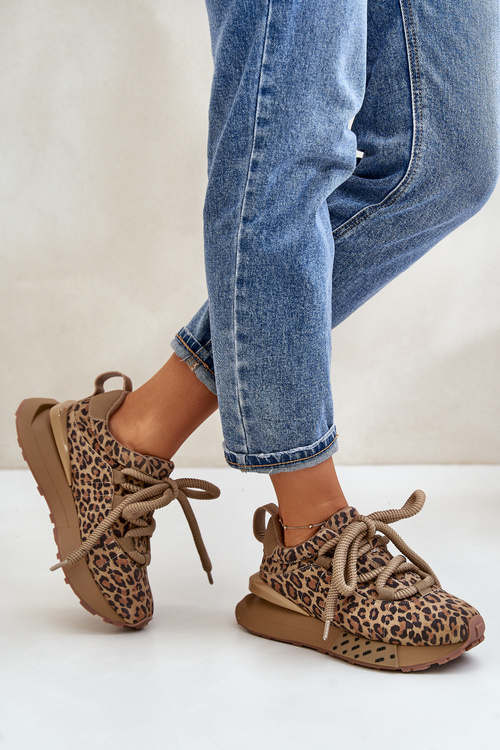 Dámské Zamszové Tenisky Na Platformě S Tlustým Šněrováním Panthera Artiker 55C0135 Hnědé