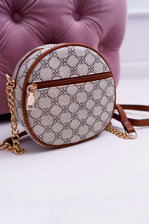 Béžový hnedý okrúhly puzdro