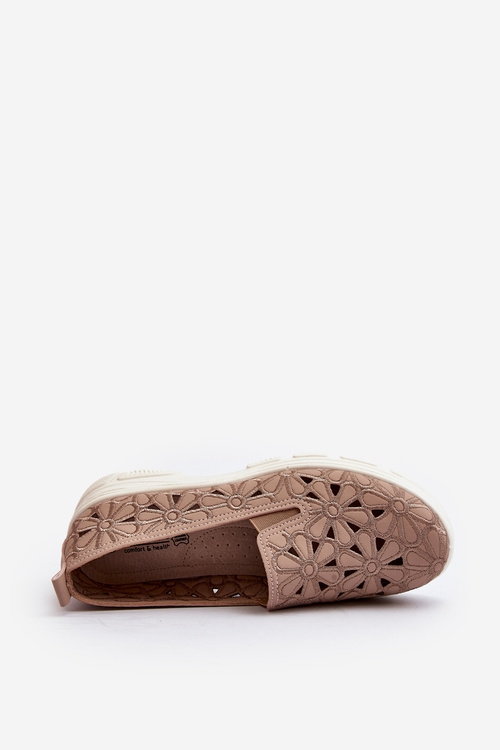 Ružové Dámske Mokasíny s Výrezmi Emilei