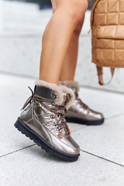 Vysoké Sněhule Podšité Kožešinour Zlaté Sneezy