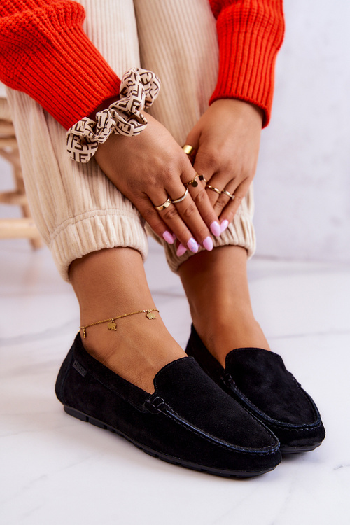 Dámské semišové mokasíny Big Star JJ274654 Černá