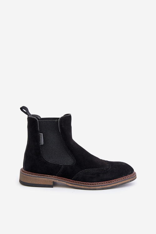 Semišové Pánské Kotníkové Boty Big Star OO174192 Černé