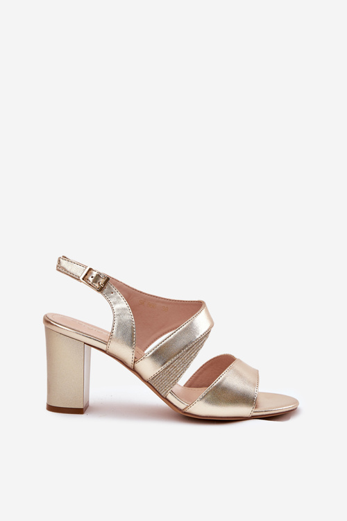 Dámské Sandály Na Podpatku Sergio Leone SK866 Zlaté