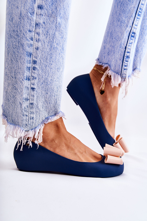 Dámske gumové baleríny s bratkou námorníctva