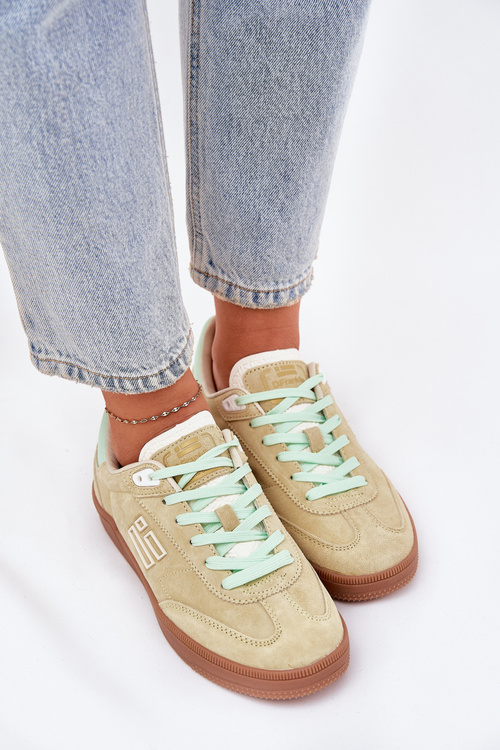 Semišové Sportovní Boty Tenisky Dámské D.Franklin Limetkové DFSH387005