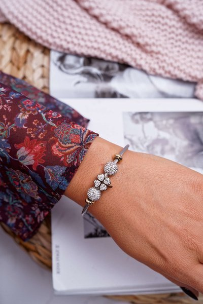 Dámský Náramek se Zirkony Zlatý čtyřlístek Kirby