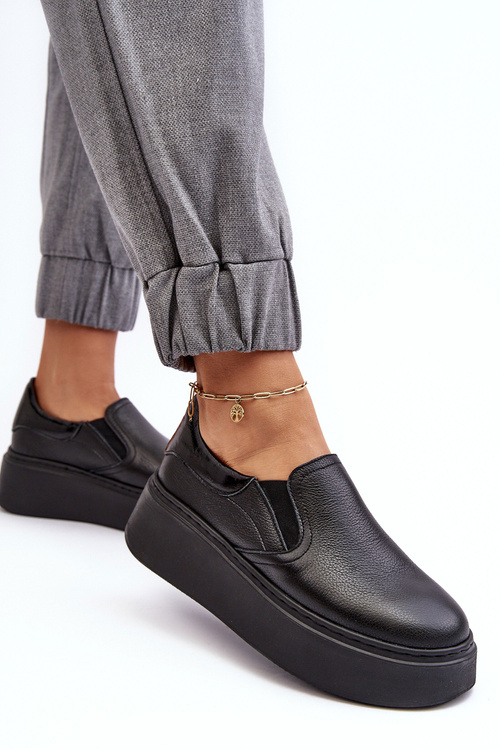 Dámské kožené sportovní boty na platformě černé Lemar Manish