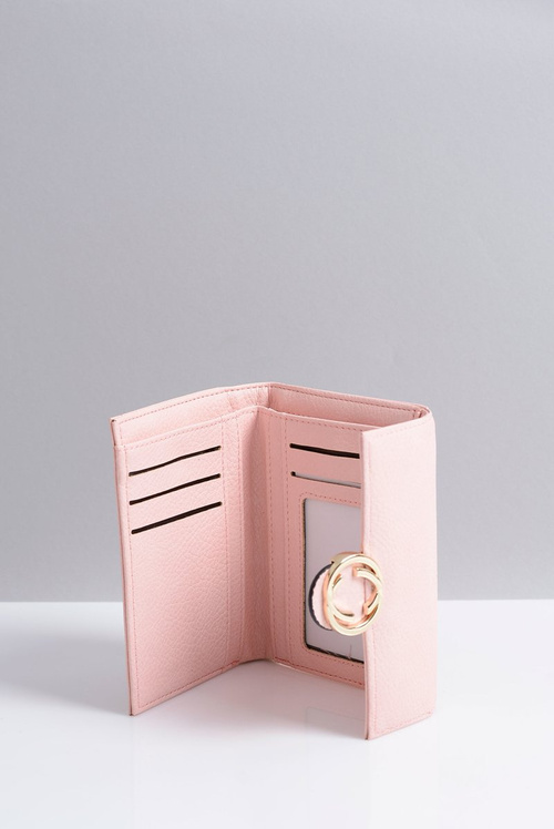 Mały Damski Portfel Pudrowy Róż Portmonetka