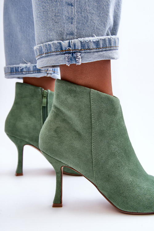 Ženské semišové topánky na päte Green Meris