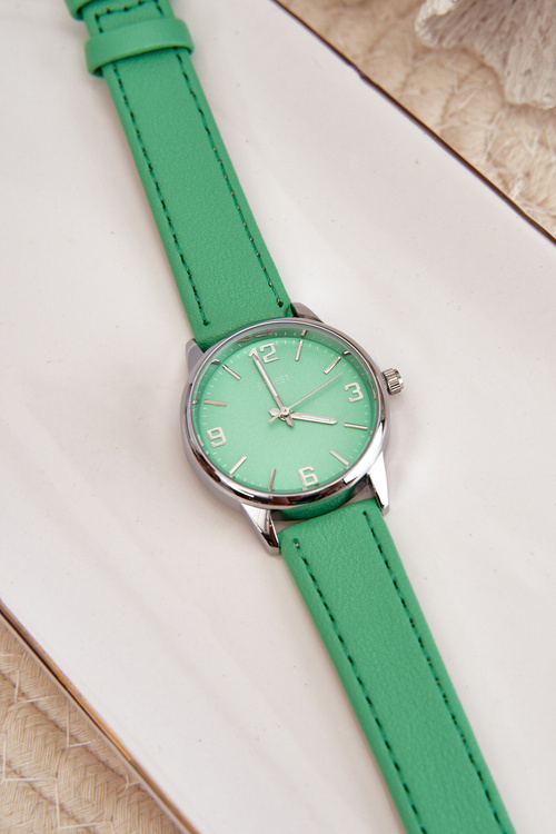 Dámske hodinky na ekokoženom remienku zelené Ernest E62177