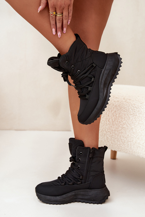 Dámske Snehové Čižmy Na Zips Big Star SS274059 Čierne