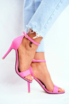 Semišové sandále na päte Fuchsia Liberty
