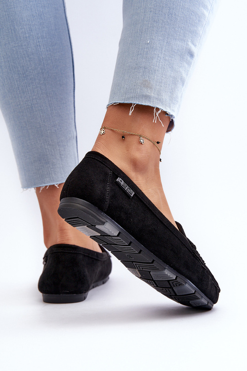 Dámské mokasíny z ekologického semiše Big Star NN274929 se systémem paměťové pěny Černé