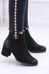 Dámské černé kožené kotníkové boty Nicole