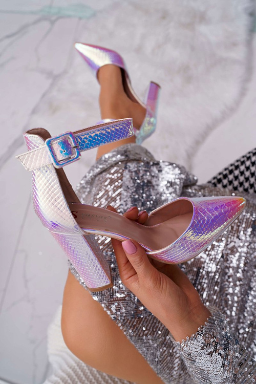 Dámske čerpadlá na stĺpcovom striebornom magnetickom