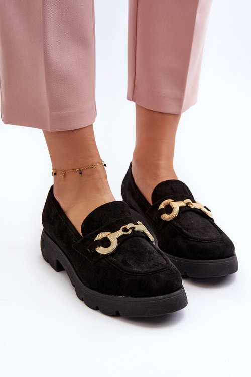 Dámske mokasíny s ozdobou čierne Railenes