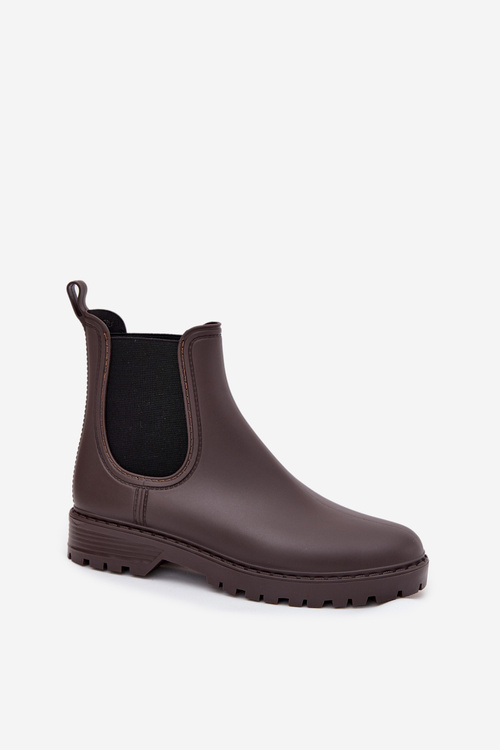 Dámske gumáky s elastickými vložkami čokoládové Ciariel