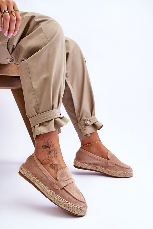 Dámské semišové espadrilky Béžove Keyla