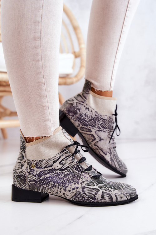 Dámské kozačky Suede Snake Maciejka 04744-03 Béžové