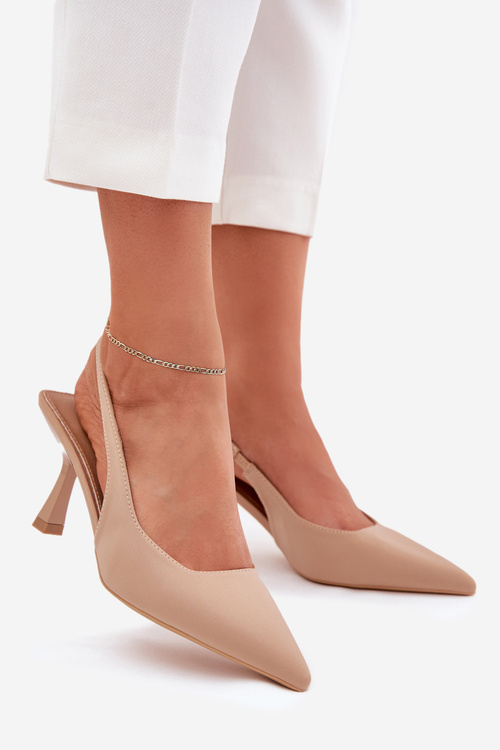 Béžové Dámske Sandále Na Opätku Lunira