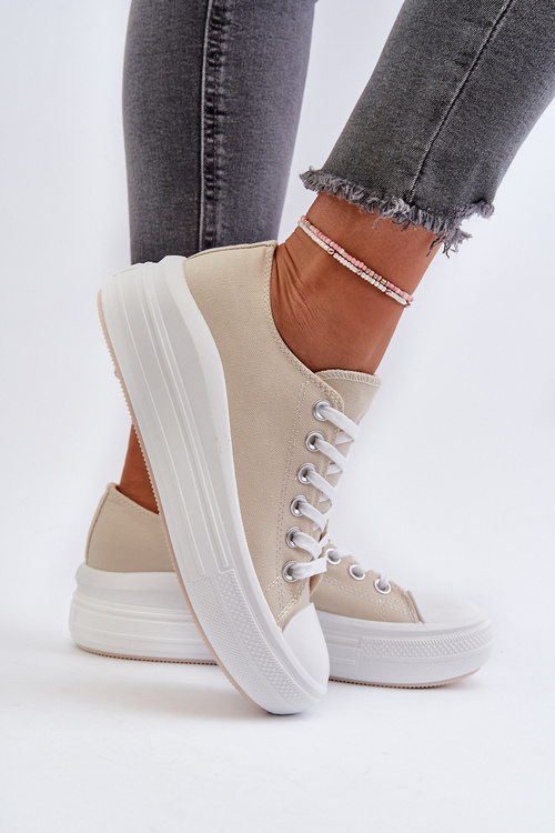 Dámské tenisky na masivní platformě béžové Amyete