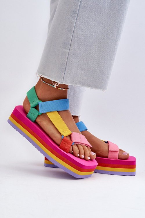 Dámské sandály na platformě multikolor Edireda