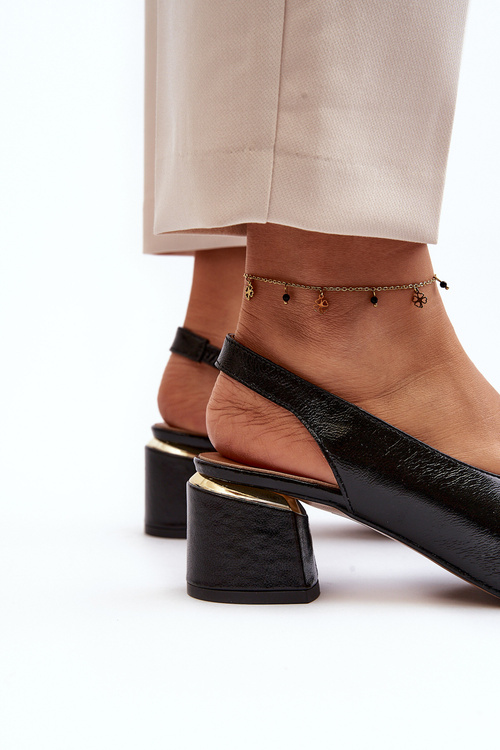 Kůže Sandály Na Trojúhelníkovém Podpatku Laura Messi 2595 Hnědé