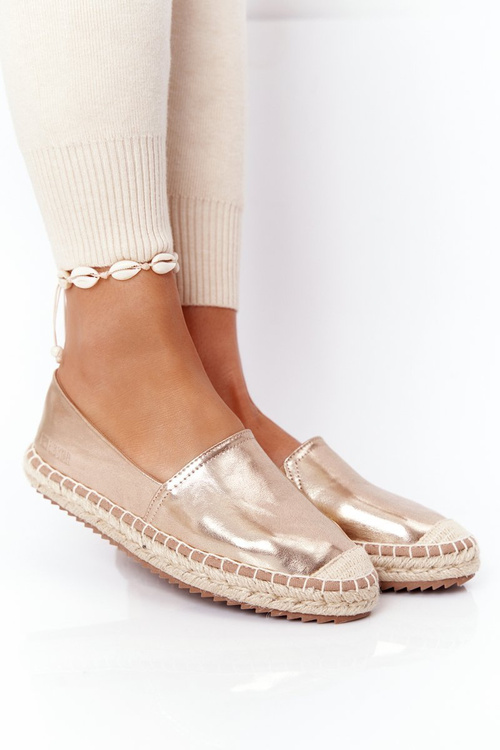 Kožené espadrilly na pletenej podrážke veľkej hviezdy HH274503 PLN
