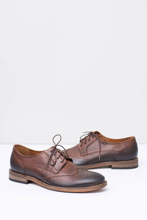 Nikopol Brown Leather Pánske elegantné topánky Modtes