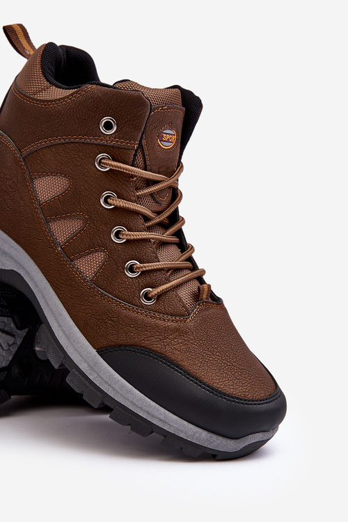Pánske klasické hnedé trekkingové topánky Gometti