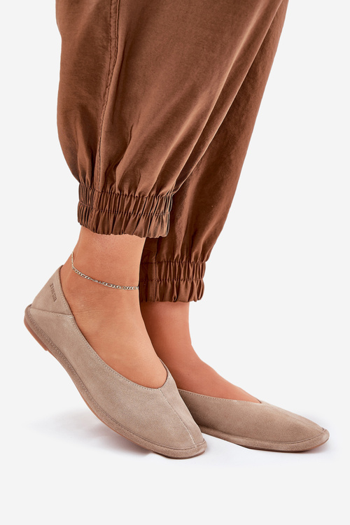 Semišové Dámske Baletky Big Star RR274082 Béžové