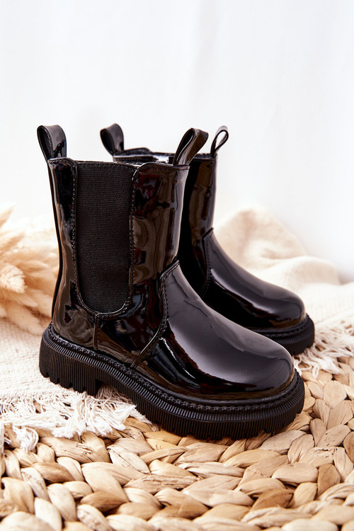 Dětské Izolované Boty Lakované Cerné Aletris