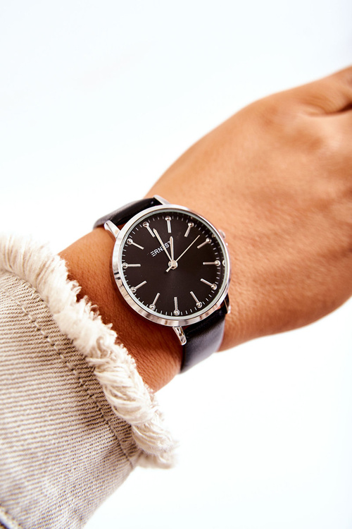 Dámske analógové hodinky bez Nickel Ernest Black