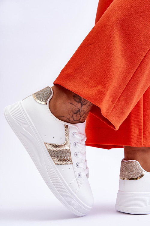 Dámské tenisky bílé a zlaté Diahna