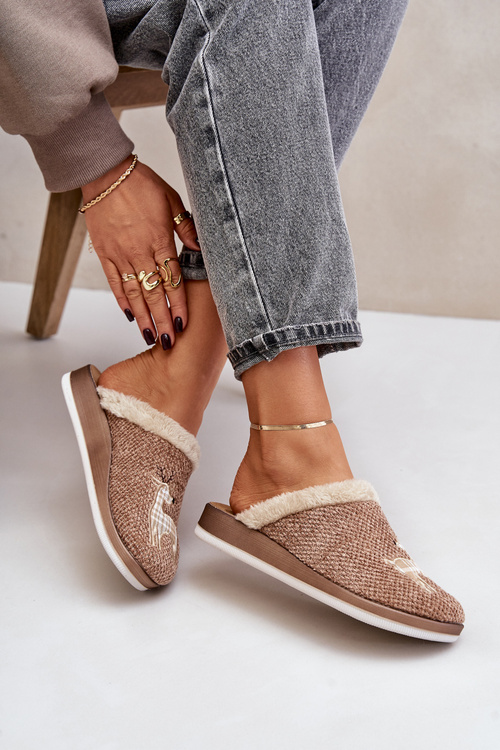 Dámské Pantofle S Jelenem Inblu CT000034 Béžové