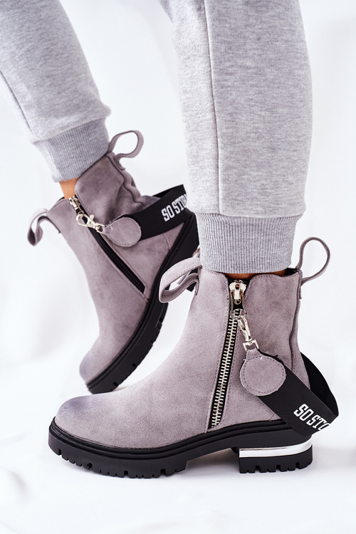 Izolované topánky Corton Grey so sivým zipsom