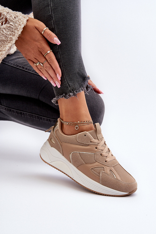 Dámske tenisky na platforme hnedé Lenivia