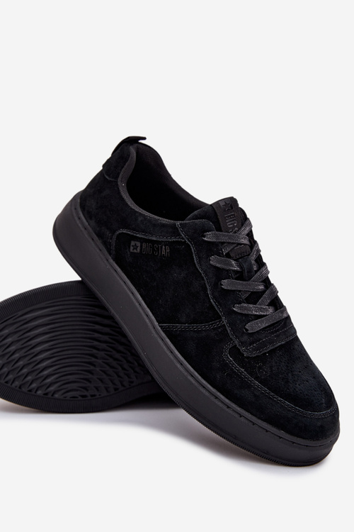 Pánské Sneakersy Na Platformě Zamszové Big Star OO174012 Černé