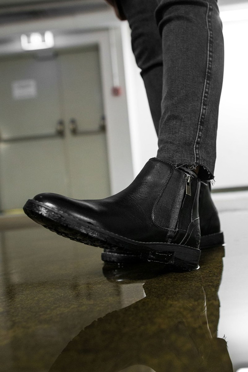 Pánske topánky Big Star Black EE174287 Kožené topánky